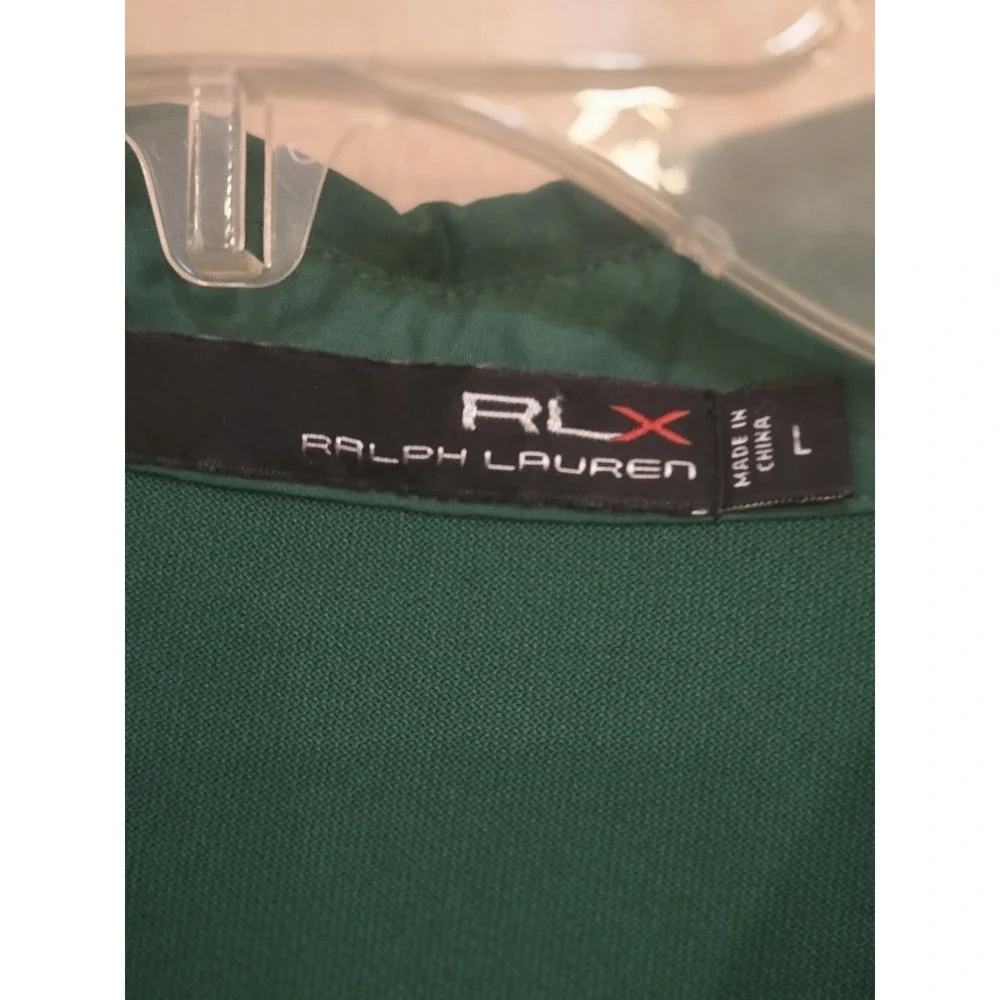 RLX Ralph Lauren Men's Long Sleeve Performance Polo Shirt Green Pocket Logo Size